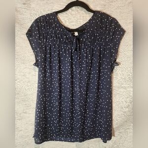 Croft & Barrow Sheer Star Top Blue Medium